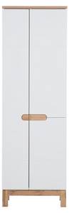 Armoire haute BALI HC60 3D Blanc - Bois manufacturé - Matière plastique - 60 x 187 x 33 cm