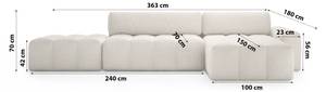 Ecksofa Thymen Beige - Ecke davorstehend rechts