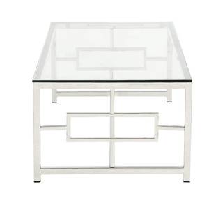 Table basse CLOTILDE Argenté - Verre - 60 x 40 x 120 cm