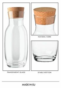 Krosno Pure Wasserkaraffe mit Korken Glas - 10 x 24 x 10 cm