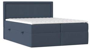 Premium Boxspringbett Jodan Stoff Baloo Dunkelblau - Breite: 142 cm