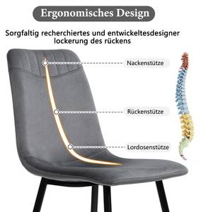 Esszimmerstuhl VELVMetal (4er Set) Grau