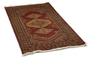 Tapis d'orient MULTAN 7 Rouge - Fourrure véritable - 90 x 15 x 165 cm