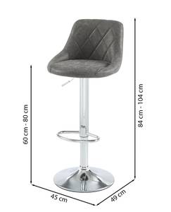 Lot de 2 tabourets de bar MATT Gris