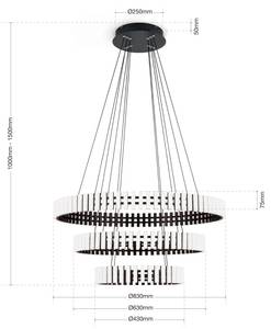 LED-Hängeleuchte MANSION Schwarz - Metall - 83 x 150 x 83 cm