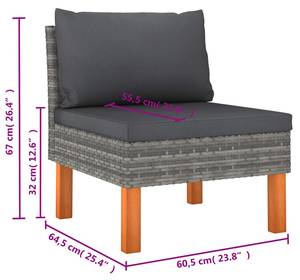 Garten-Sofa-Set (6-teilig) 3009634-9 Grau