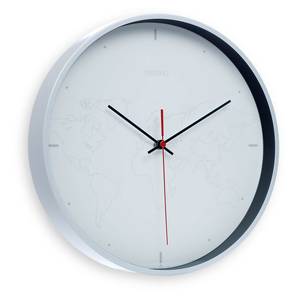 Horloge murale design THE SOBER. Blanc - Bois manufacturé - 30 x 30 x 4 cm