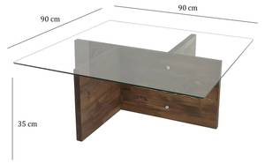 Wohnzimmertisch Dharasli Braun - Glas - 90 x 35 x 90 cm