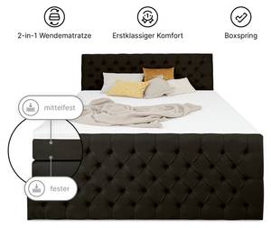 Boxspringbett HOLLYWOOD mit Bettkasten Schwarz - Breite: 200 cm