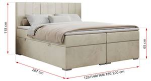 Boxspringbett ALLY Breite: 200 cm - H3 - Textil