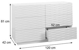 Kommode M52 Weiß - Holzwerkstoff - Holz teilmassiv - 120 x 81 x 42 cm