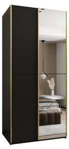 Armoire Lux 3 Noir - Doré - Largeur : 110 cm