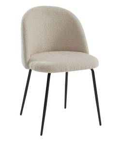 Chaise en tissu bouclette et métal Aimée Beige - Textile - 52 x 79 x 51 cm
