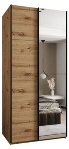 Armoire Lux 3 Noir - Imitation chêne - Largeur : 120 cm