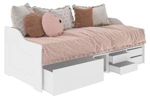 Lit enfant ELIOT KSB005 Blanc - Bois manufacturé - 94 x 70 x 204 cm