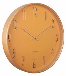 Horloge murale en bois D40cm Jaune