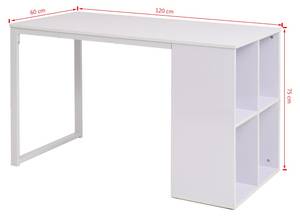 Schreibtisch Weiß - Metall - Massivholz - 120 x 75 x 120 cm