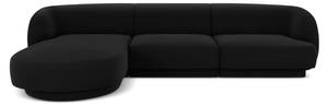 Ecksofa MILEY 4 Sitzplätze Schwarz