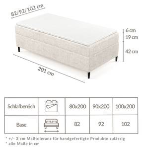 Boxspringbett Currey Grau - Breite: 80 cm - H2