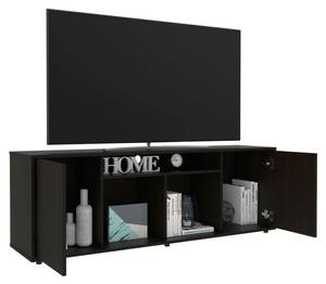 Meuble TV Prana Noir - Bois manufacturé - Matière plastique - 151 x 52 x 37 cm