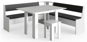 Sitzecke Roman 180x180cm Hocker Tisch Grau - Weiß - Holzwerkstoff - 136 x 80 x 60 cm