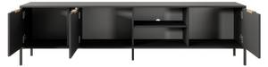 Meuble tv LARS RTV203 3D Noir - Bois manufacturé - Matière plastique - 203 x 54 x 40 cm