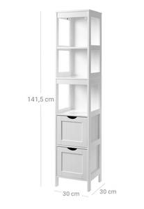 Hochschrank Weiß - Holzwerkstoff - 30 x 142 x 30 cm