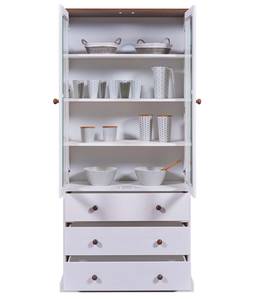 Vitrine Westerland Blanc - Bois massif - 90 x 190 x 39 cm