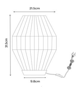 Dekorative Tischleuchte CORDULLE Gris - Papier - Matière plastique - En partie en bois massif - 11 x 34 x 11 cm