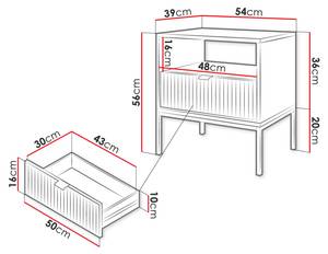 Nachttisch Nova S54 Weiß - Holzwerkstoff - 54 x 56 x 39 cm