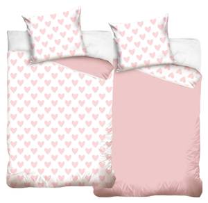 Bettwäsche Amelie Pink - Weiß - Textil - 135 x 200 x 1 cm