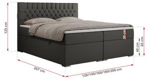 Boxspringbett PERA Breite: 120 cm - H4 - Kunstleder