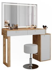 Schminktisch Regina 47732 Braun - Weiß - Holzwerkstoff - 130 x 88 x 40 cm