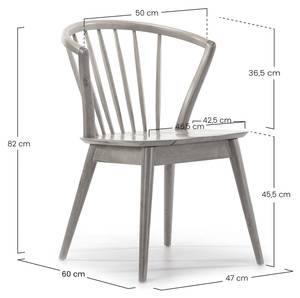 Ensemble table et 4 chaises Mura Marron - Bois massif - 80 x 75 x 80 cm