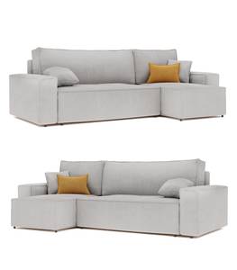 Ecksofa Paris Grau - Holz teilmassiv - 244 x 83 x 145 cm