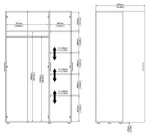 l' armoire Petra Blanc - En partie en bois massif - 119 x 201 x 50 cm