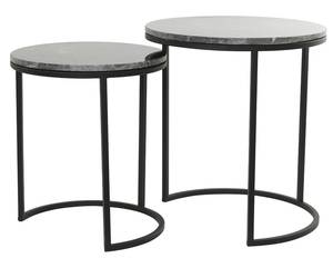 Set de 2 tables d'appoint ALFIO Noir - Métal - 49 x 54 x 49 cm