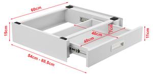 Verbindungsrahmen Buxton mit Schublade Weiß - Metall - 60 x 15 x 54 cm