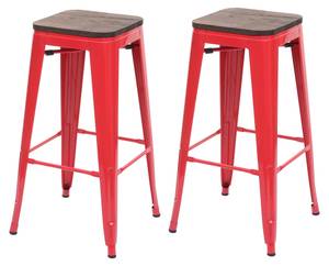 Tabouret de bar A73 (lot de 2) Rouge