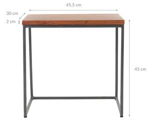 Beistelltisch 3er Set Natur aus Metall Grau - Metall - 30 x 45 x 46 cm