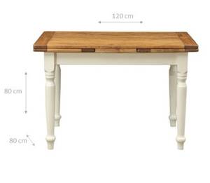 Ausziehbarer Country-Stil Tisch Braun - Weiß
