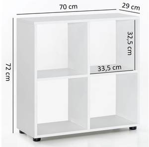 Bücherregal eckig ALBULEN Raumteiler Weiß - Holzwerkstoff - 29 x 72 x 70 cm