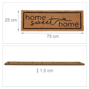 Tapis en coco « Home Sweet Home » Noir - Marron - Fibres naturelles - Matière plastique - 75 x 2 x 25 cm