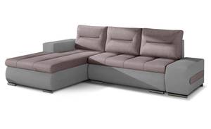 Ecksofa OVIATO Grau - Hellrosa - Ecke davorstehend links