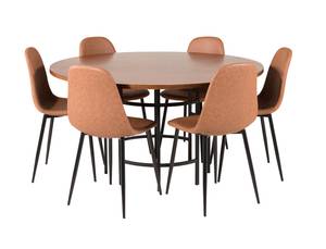 Essgruppe Copenhagen (7-teilig) Braun - Massivholz - 140 x 74 x 140 cm