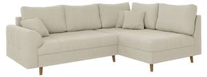 Ecksofa und Hocker Neo, Cord-Stoff Beige