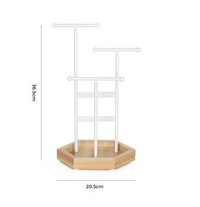 Schmuckständer Schmuckhalter Weiß - Massivholz - 18 x 36 x 21 cm