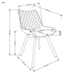 Chaise K520 Gris - Textile - 45 x 80 x 63 cm