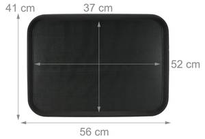 Lot de 2 plateaux de service 56 x 41 cm Noir - Matière plastique - 56 x 2 x 41 cm