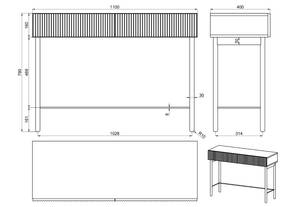 Schminktisch NOLIE Eiche - 110 x 79 x 40 cm